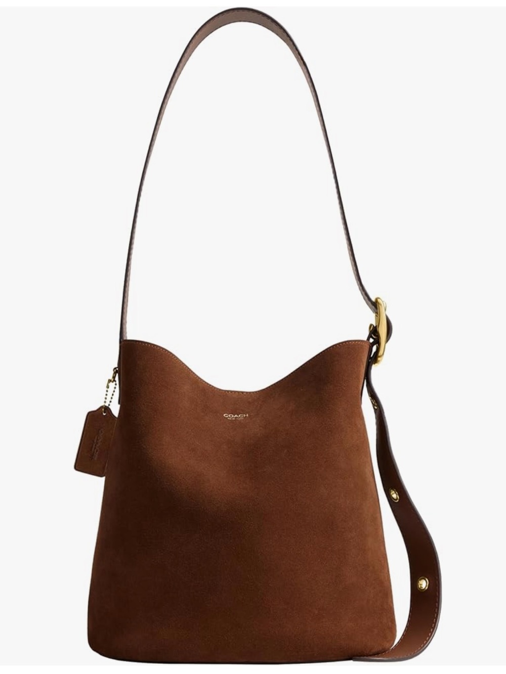 Coach Bleecker Bucket Bag Warm Brown Suede